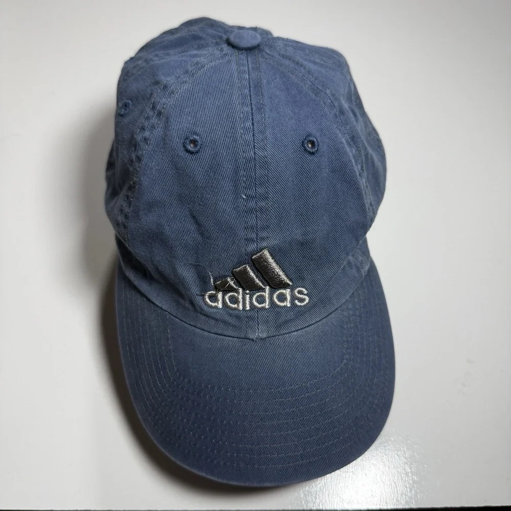 Adidas Mens Dark Blue Washed Cotton Baseball Cap Embroidered Logo OSFA Hat
